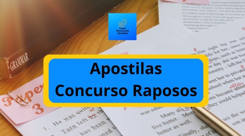 Concurso Raposos MG, Concurso Prefeitura de Raposos, Apostila Prefeitura de Raposos