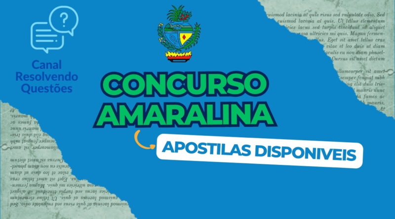 Concurso Amaralina, Concurso de Amaralina, Prefeitura de Amaralina, Apostilas Concurso Amaralina