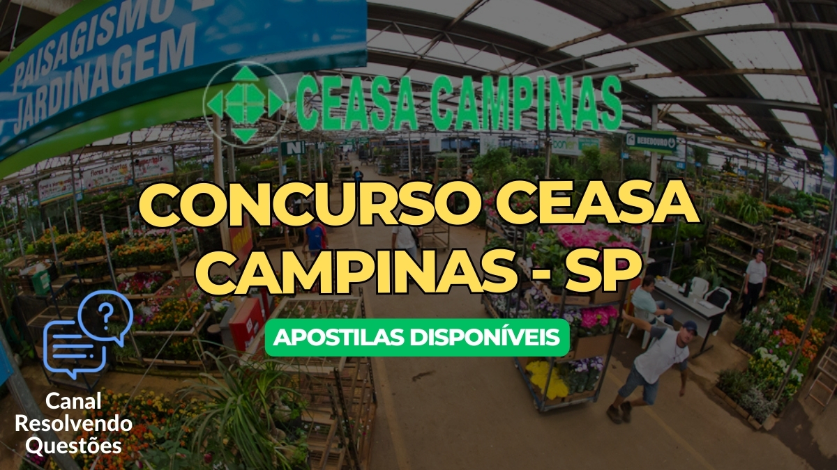 Apostilas Concurso CEASA Campinas SP: quatro concursos públicos com 20 vagas